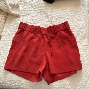 lululemon athletica Red Elastic-Waist Athletic Shorts